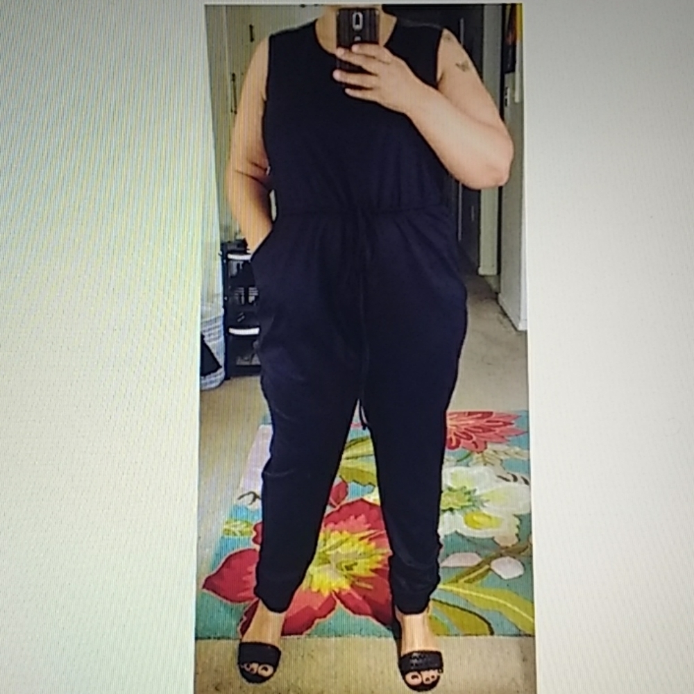 G by Giuliana Rancic Drawstring Luxe Jumpsuit